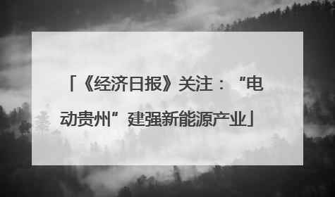 《经济日报》关注：“电动贵州”建强新能源产业