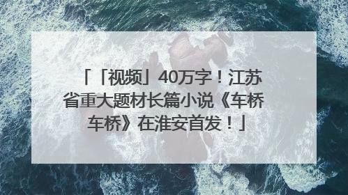 「视频」40万字！江苏省重大题材长篇小说《车桥 车桥》在淮安首发！