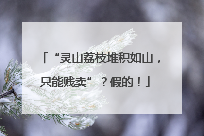“灵山荔枝堆积如山，只能贱卖”？假的！