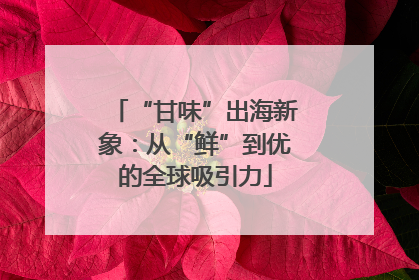 “甘味”出海新象：从“鲜”到优的全球吸引力