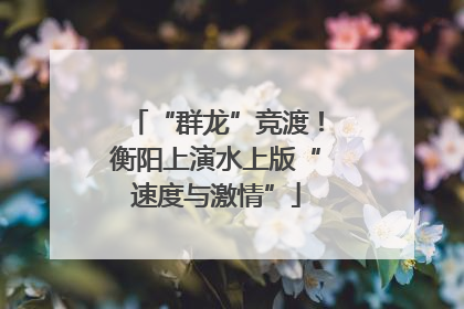 “群龙”竞渡！衡阳上演水上版“速度与激情”