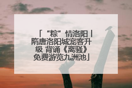 “粽”情洛阳丨隋唐洛阳城宠客升级 背诵《离骚》免费游览九洲池