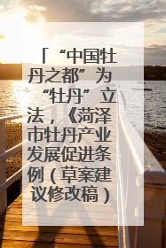 “中国牡丹之都”为“牡丹”立法，《菏泽市牡丹产业发展促进条例（草案建议修改稿）》公开征求意见
