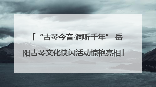 “古琴今音·洞听千年” 岳阳古琴文化快闪活动惊艳亮相