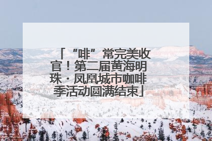 “啡”常完美收官！第二届黄海明珠・凤凰城市咖啡季活动圆满结束