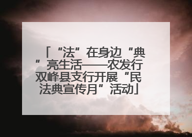“法”在身边“典”亮生活——农发行双峰县支行开展“民法典宣传月”活动