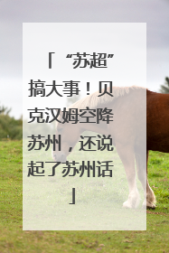 “苏超”搞大事！贝克汉姆空降苏州，还说起了苏州话