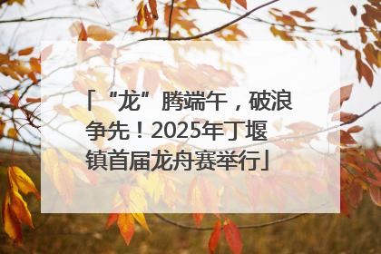 “龙”腾端午，破浪争先！2025年丁堰镇首届龙舟赛举行