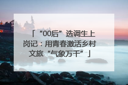 “00后”选调生上岗记：用青春激活乡村文旅“气象万千”