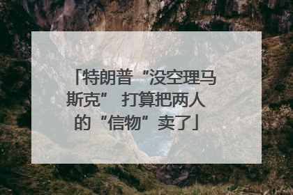 特朗普“没空理马斯克” 打算把两人的“信物”卖了