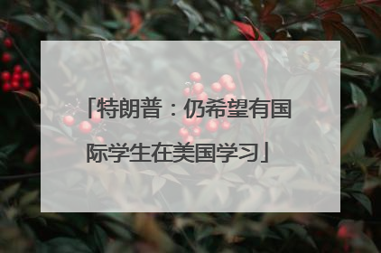 特朗普：仍希望有国际学生在美国学习