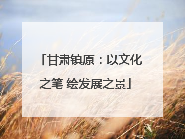 甘肃镇原：以文化之笔 绘发展之景