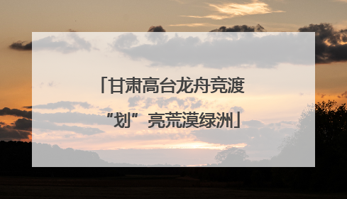 甘肃高台龙舟竞渡“划”亮荒漠绿洲