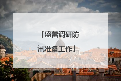 盛蕾调研防汛准备工作