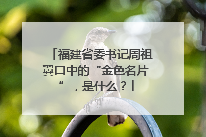 福建省委书记周祖翼口中的“金色名片”，是什么？