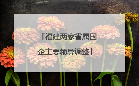 福建两家省属国企主要领导调整