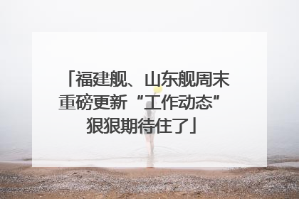 福建舰、山东舰周末重磅更新“工作动态” 狠狠期待住了