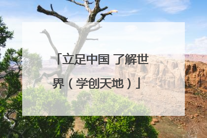 立足中国 了解世界（学创天地）