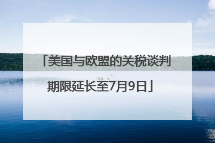 美国与欧盟的关税谈判期限延长至7月9日