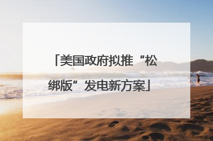 美国政府拟推“松绑版”发电新方案