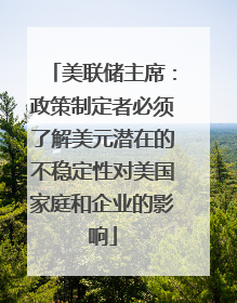 美联储主席：政策制定者必须了解美元潜在的不稳定性对美国家庭和企业的影响