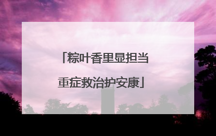 粽叶香里显担当 重症救治护安康