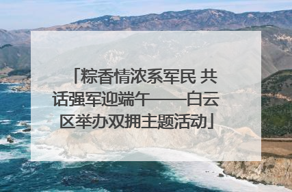 粽香情浓系军民 共话强军迎端午——白云区举办双拥主题活动