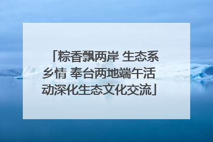 粽香飘两岸 生态系乡情 奉台两地端午活动深化生态文化交流