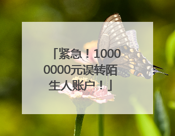 紧急！10000000元误转陌生人账户！