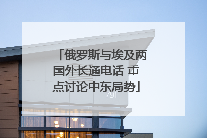 俄罗斯与埃及两国外长通电话 重点讨论中东局势