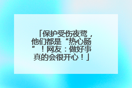 保护受伤夜鹭，他们都是“热心肠”！网友：做好事真的会很开心！