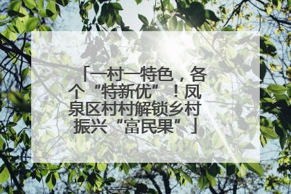 一村一特色，各个“特新优”！凤泉区村村解锁乡村振兴“富民果”