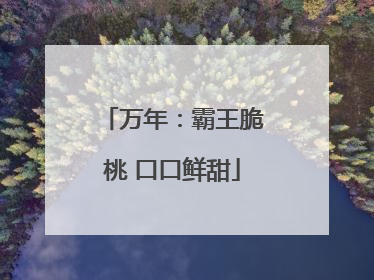 万年：霸王脆桃 口口鲜甜