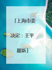 上海市委决定：王平履新