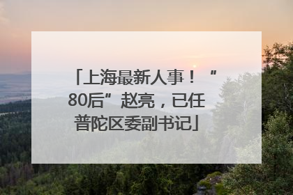 上海最新人事！“80后”赵亮，已任普陀区委副书记