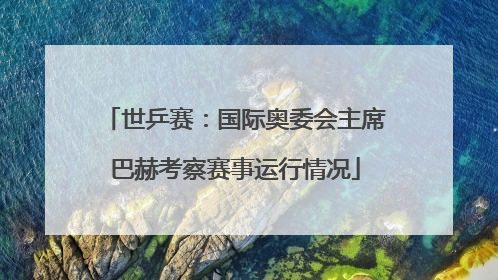 世乒赛：国际奥委会主席巴赫考察赛事运行情况