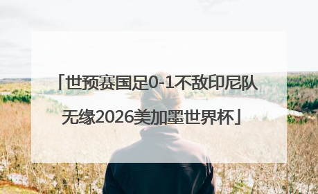 世预赛国足0-1不敌印尼队 无缘2026美加墨世界杯