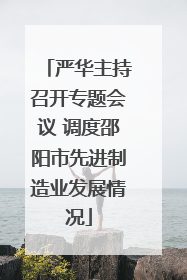 严华主持召开专题会议 调度邵阳市先进制造业发展情况