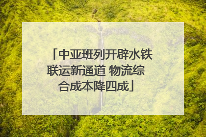 中亚班列开辟水铁联运新通道 物流综合成本降四成