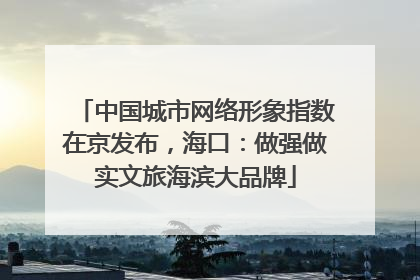 中国城市网络形象指数在京发布，海口：做强做实文旅海滨大品牌