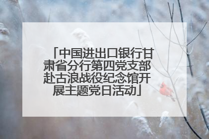 中国进出口银行甘肃省分行第四党支部赴古浪战役纪念馆开展主题党日活动