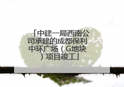 中建一局西南公司承建的成都保利中环广场（G地块）项目竣工