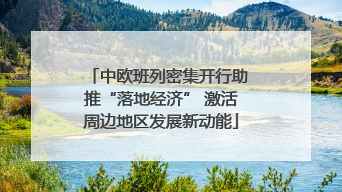 中欧班列密集开行助推“落地经济” 激活周边地区发展新动能