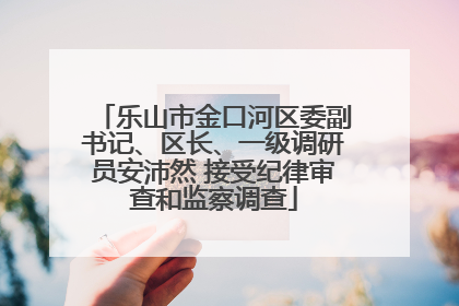 乐山市金口河区委副书记、区长、一级调研员安沛然 接受纪律审查和监察调查