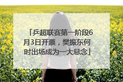 乒超联赛第一阶段6月3日开票，樊振东何时出场成为一大悬念