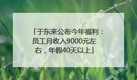 于东来公布今年福利：员工月收入9000元左右，年假40天以上
