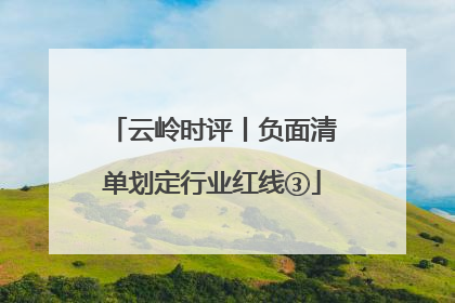 云岭时评丨负面清单划定行业红线③