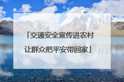 交通安全宣传进农村 让群众把平安带回家