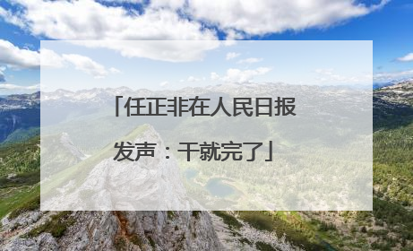 任正非在人民日报发声：干就完了