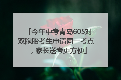 今年中考青岛605对双胞胎考生申请同一考点，家长送考更方便